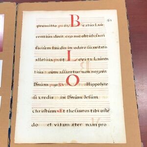 Charles Edwin Puckett Antique Manuscript Page with Red Lettering